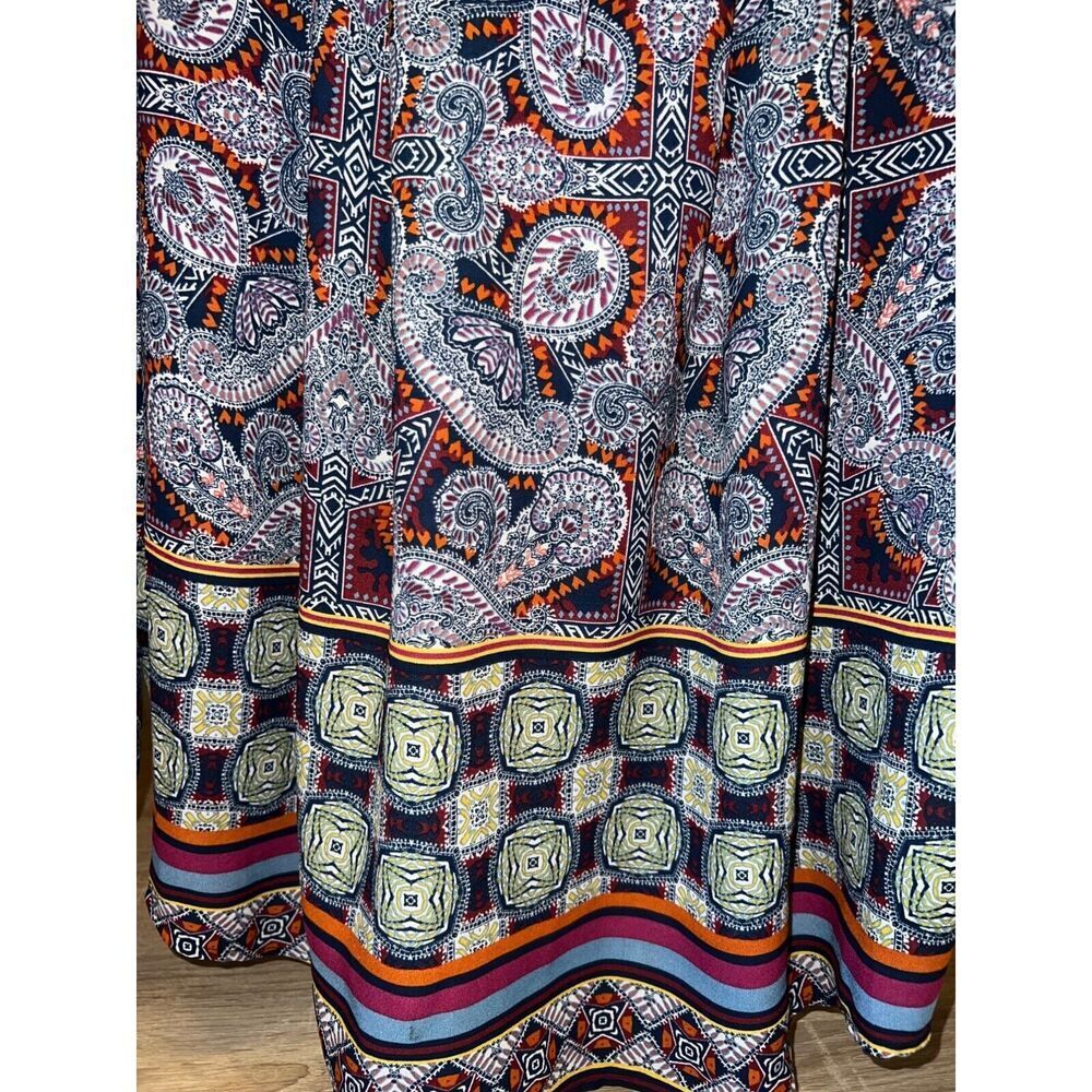 London Times long sleeve tunic blouse top boho paisley Plus Sz 2X pullover shirt - Picture 3 of 6